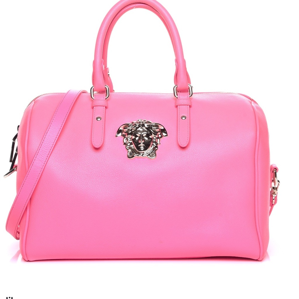 VERSACE  Calfskin Palazzo Duffle Bag Pink